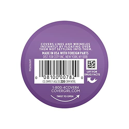 CoverGirl product label with barcode and text